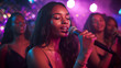 © ifoto - Young women singing in an elegant night club