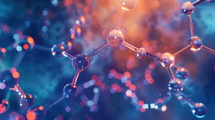 A transparent molecular structure illustration provides a detailed view of complex molecules and their interactions in a scientific and educational context