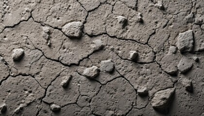 A high-resolution close-up of a rough, unpolished concrete surface, showcasing irregularities, tiny cracks, and a gritty texture