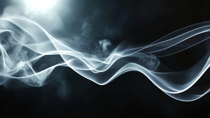 Abstract white wave on a black background