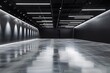 © Anna - Modern empty industrial hall with polished concrete flooring and linear LED lighting on the ceiling. Suitable for concepts of industrial design, minimalist architecture, and versatile spaces.