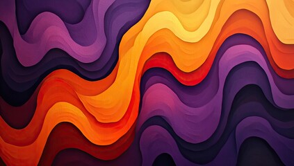 Wall Mural - Abstract wavy background, purple, orange, red.