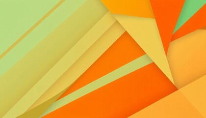 Wall Mural - Abstract background with colorful geometric shapes in shades of orange, yellow, and green.