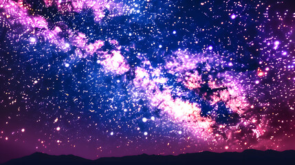 night dark sky starry mountains milky way background