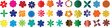 © Arafat - Colorful flower icon in various shape, size, and vibrant hue. Perfect for design, decoration, and creative projects needing floral patterns