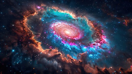 colorful space galaxy cloud nebula, cosmic radiation visual effects, amidst a starry night cosmos