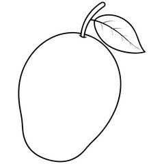 Mango line art vector illustration