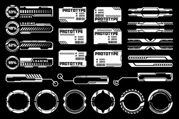 Futuristic Prototype and Loading Bar Interface Design Elements Hud Ui Templates Simple Layout Set