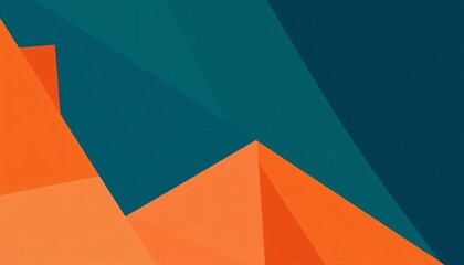 Wall Mural - Abstract geometric background with teal and orange colors.