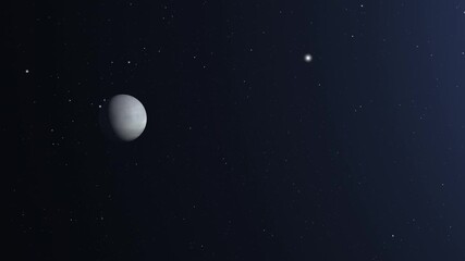 Wall Mural - gray planet alone in space, shining stars