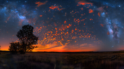 A summer night in a field on the island of Varmsi in Estonia