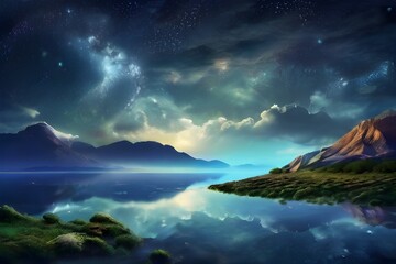 Wall Mural - night sky and clouds