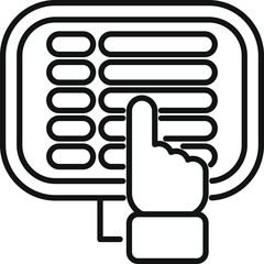 Sticker - Line drawing of a businessman's hand pressing a button on a control panel