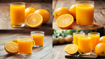 Poster - orange juice and oranges