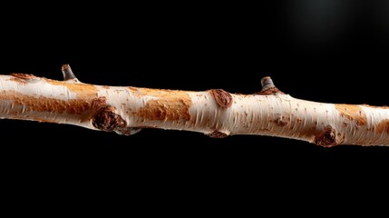 Canvas Print - birch tree branch with dry eaves, png file of isolated cutout object on transparent background.  