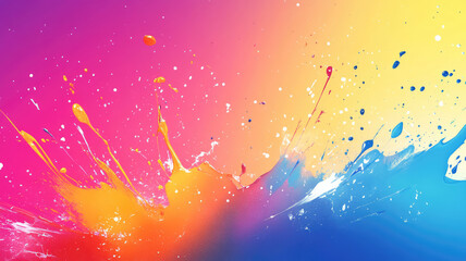 Wall Mural - illustration of bright abstract background with splashes of colorful paint on gradient surface, high quality photo