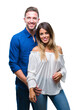 © Krakenimages.com - Young couple in love over isolated background with a happy and cool smile on face. Lucky person.