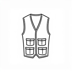 Wall Mural - vest icon black isolated on white