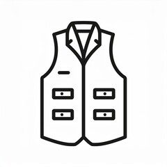 Wall Mural - vest icon black isolated on white