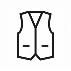 Wall Mural - vest icon black isolated on white