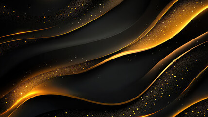 Wall Mural - shiny black and gold background, detailed high resolution photo