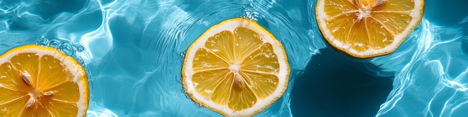 Wall Mural - background with lemon slices 