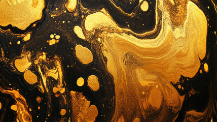 Wall Mural - gold fluid art marbling paint textured background, high definition photo