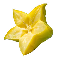 Wall Mural - Slice of carambola fruit or starfruit isolated on transparent background