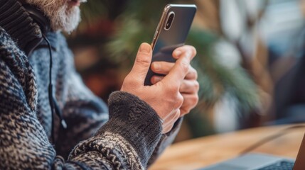 Phone Call with Loved One: Making a quick call to a family member or friend to say good morning and share some positive thoughts, brightening the start of the day.
