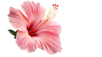 Wall Mural - pink hibiscus flower isolated on white background : 