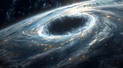 Earth with Black Hole Illustration