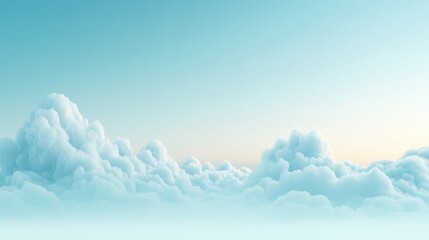 Wall Mural - a blue sky with clouds and a white background