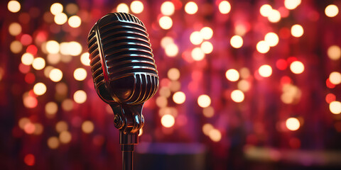 Wall Mural - theatre cabaret comedy show opera music concert club standup scene. beginning of the show adult ente