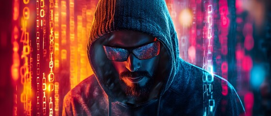Hacker in Neon Lights.