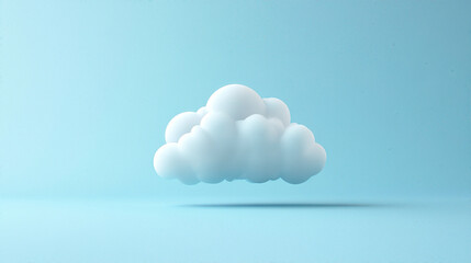 Wall Mural - Minimalist digital icon of a cloud representing cloud storage