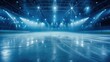 © buraratn - Spotlights shine on an empty ice rink, capturing the calm before the skaters arrive.
