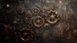 © buraratn - Steampunk-inspired background with gears and cogs.