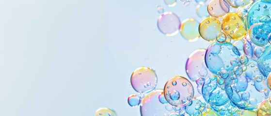 Wall Mural - A colorful image of many bubbles of different sizes and colors