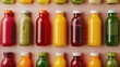 © Napat.T - A row of colorful juice bottles lined up on a table