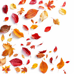 Poster - Falling autumn leaves isolated