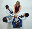 © peopleimages.com - Business diversity, hands pile and teambuilding together from above in office. Corporate team, support and trust for hope, motivation and success working with commitment and union or collaboration
