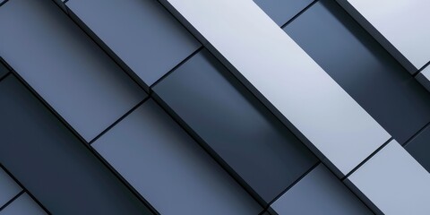 Canvas Print - close-up of modern architectural façade with geometric patterns and varying shades of grey
