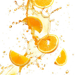 Canvas Print - Splashes of orange juice isolated