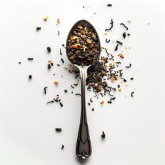 Poster - Spoonful of loose tea leaves isolated