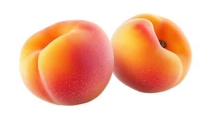 Two Ripe Peaches Isolated on