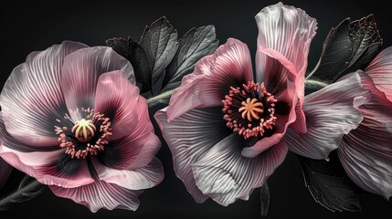 Canvas Print - Pink poppies 