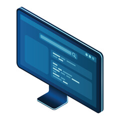 Wall Mural - isometric monitor. computer monitor isometric desktop. modern monitor. vector illustration