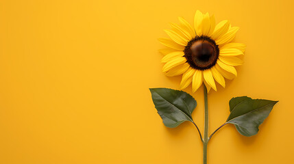 Wall Mural - Sunflowers on yellow background