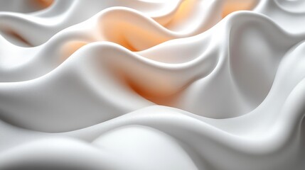 Wall Mural - The image is a close up of a white fabric with a wave pattern