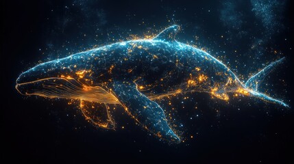 Wall Mural - Humpback Whale in a Digital World